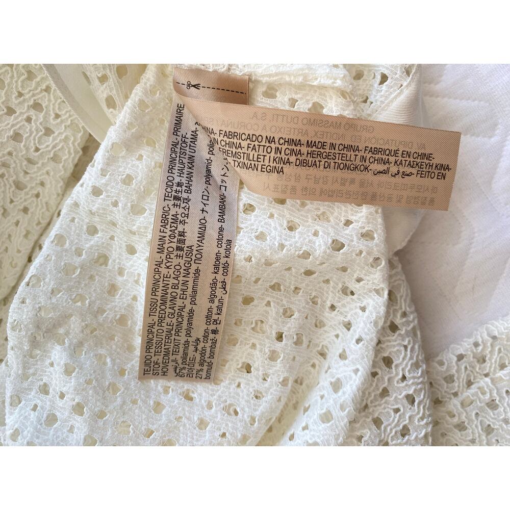 Massimo Dutti White Button Down Collared Lace Shi… - image 6